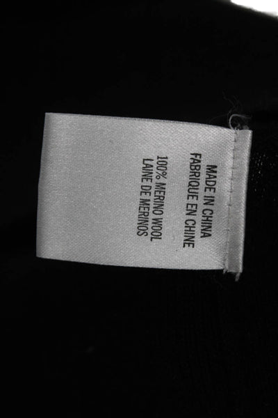 Theory Womens Black Merino Wool V Neck Pullover Long Sleeve Size XL