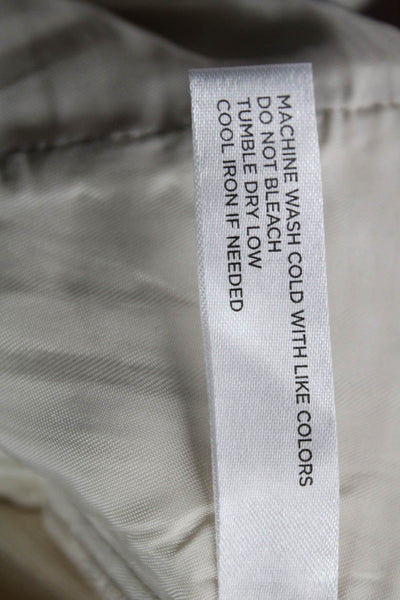 Tuckernuck Womens Cropped Pants Ivory Polyester Zip Inseam 28 Size 12