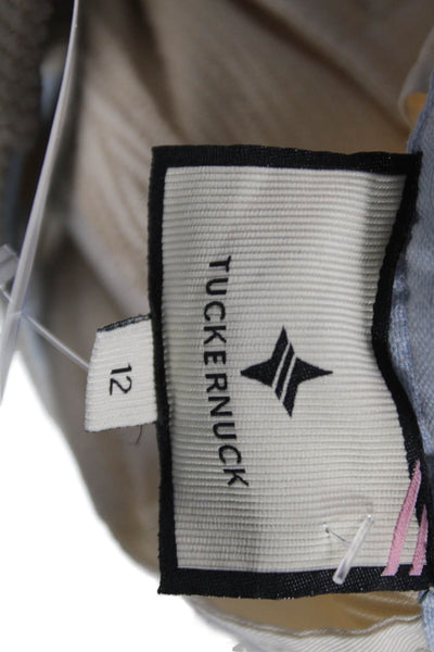 Tuckernuck Womens Cropped Pants Ivory Polyester Zip Inseam 28 Size 12