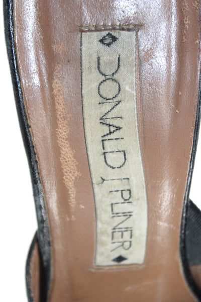 Donald J Pliner Womens Leather Pointed Toe Heels Mules Shoes Black Sz 7.5M