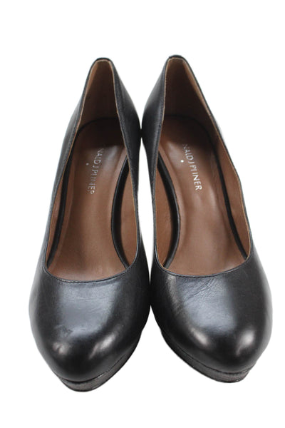 Donald J Pliner Womens Leather Embellished Platform Pumps Shoes Black Size 7.5M