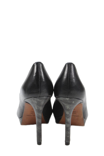 Donald J Pliner Womens Leather Embellished Platform Pumps Shoes Black Size 7.5M
