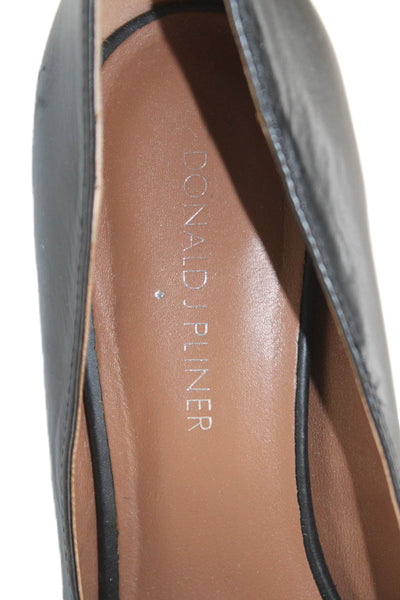 Donald J Pliner Womens Leather Embellished Platform Pumps Shoes Black Size 7.5M