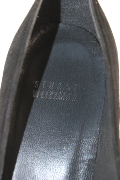 Stuart Weitzman Womens Suede Pointed Toe High Heels Shoes Black Size 8M