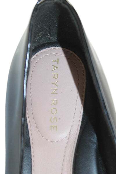 Taryn Rose Womens Shiny Leather Kitten Heels Pumps Shoes Black Size 7.5B