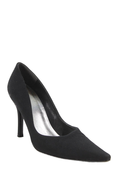 Stuart Weitzman Womens Leather Pointed Toe High Heels Pumps Shoes Black Size 8M
