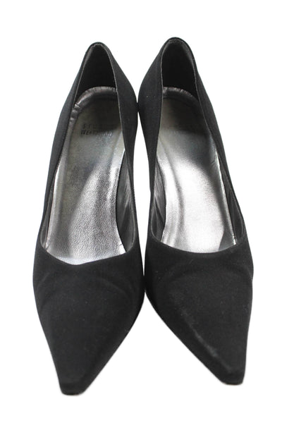 Stuart Weitzman Womens Leather Pointed Toe High Heels Pumps Shoes Black Size 8M