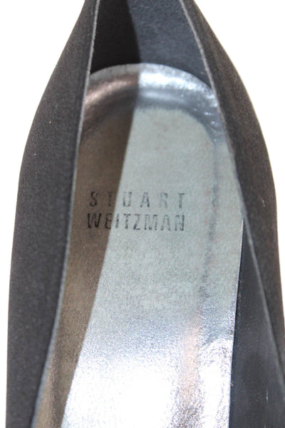 Stuart Weitzman Womens Leather Pointed Toe High Heels Pumps Shoes Black Size 8M