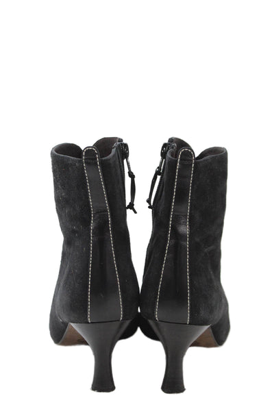 Donald J Pliner Womens Suede Pointed Toe Zip Ankle Boots Shoes Black Size 8M