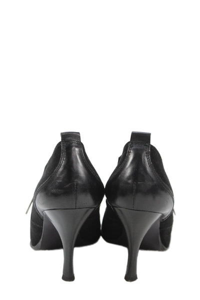 Donald J Pliner Womens Suede Pointed Toe Zip Heels Bootie Shoes Black Size 8M