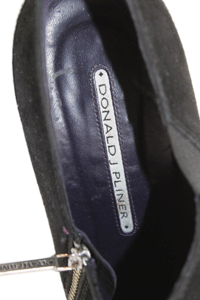 Donald J Pliner Womens Suede Pointed Toe Zip Heels Bootie Shoes Black Size 8M