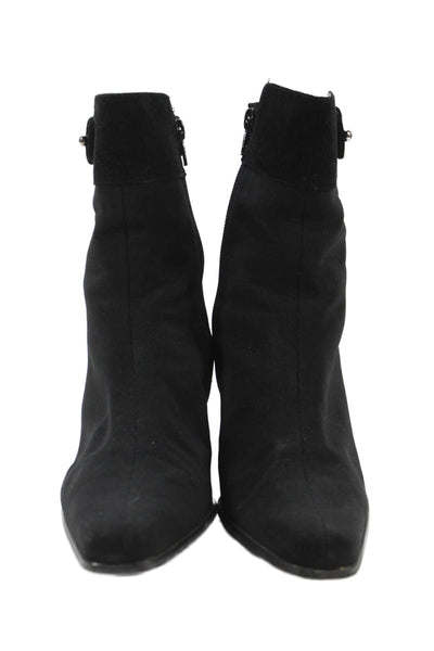 Loeffler Randall Womens Pointed Toe Heels Ankle Boots Shoes Black Size 8M