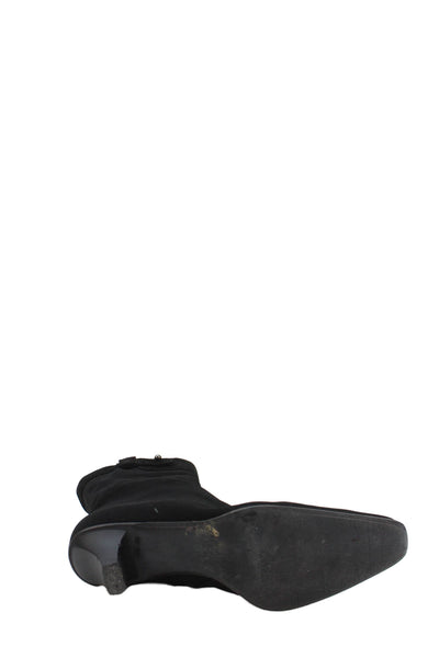 Loeffler Randall Womens Pointed Toe Heels Ankle Boots Shoes Black Size 8M