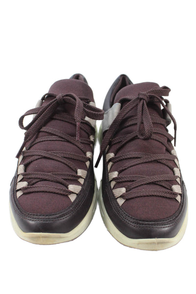 ECCO Womens Leather Color Block Lace Up Sneakers Shoes Brown Size 7