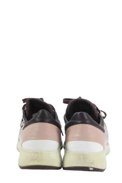 ECCO Womens Leather Color Block Lace Up Sneakers Shoes Brown Size 7