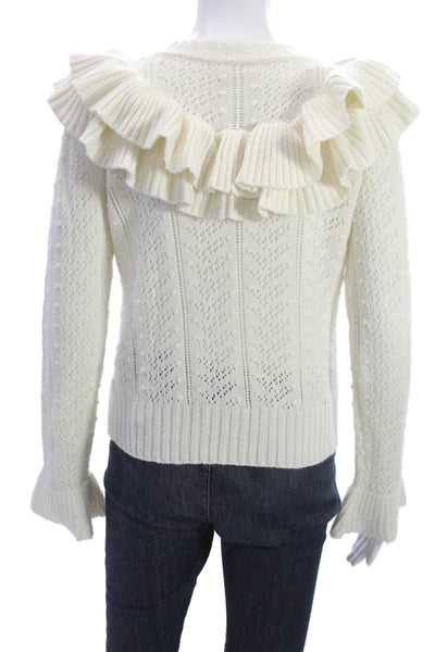 Tularosa Womens Pullover Sweater Ivory Crew Neck Long Sleeve Size XS