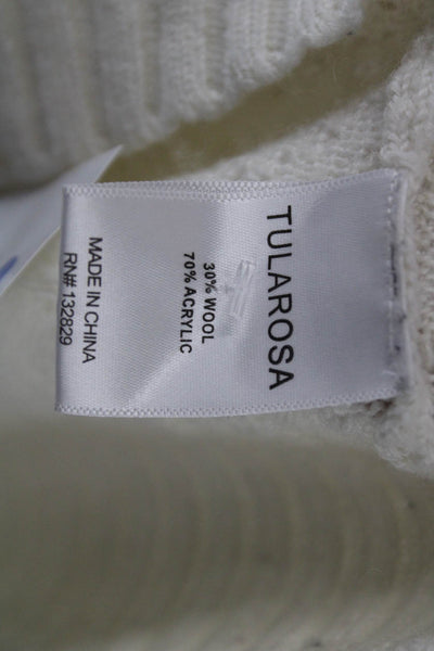 Tularosa Womens Pullover Sweater Ivory Crew Neck Long Sleeve Size XS