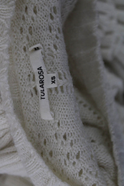 Tularosa Womens Pullover Sweater Ivory Crew Neck Long Sleeve Size XS