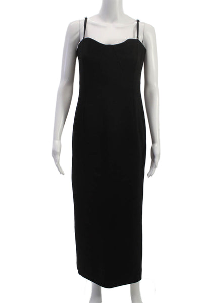 Simkhai Women Maxi Dress Black Sweetheart Zip Sleeveless Rayon Size 12