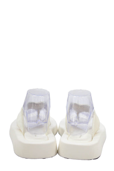 The Row Womens Velvet Thong Slide On Sandals White Size 39 9