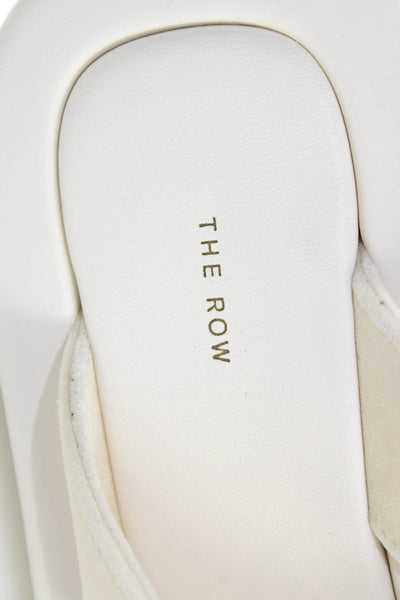 The Row Womens Velvet Thong Slide On Sandals White Size 39 9