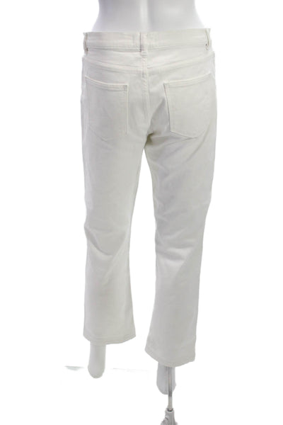 DL1961 Women Straight Jeans White High Rise Cotton Blend Size 18