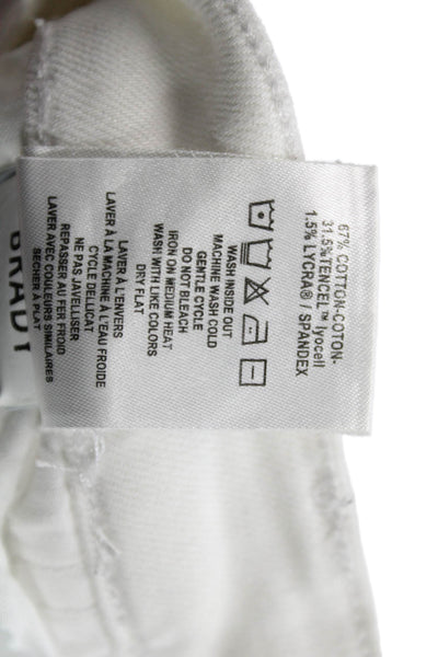 DL1961 Women Straight Jeans White High Rise Cotton Blend Size 18