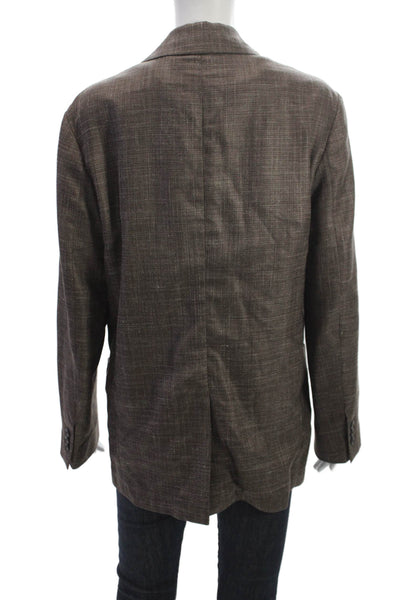 Sunspel Men Blazer Brown Polyester Buttoned Size S