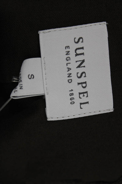 Sunspel Men Blazer Brown Polyester Buttoned Size S