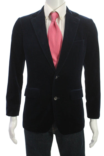 Bonobos Mens Blazer Blue Cotton Solid Buttoned Fall Size 36