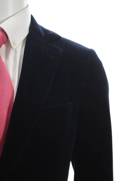 Bonobos Mens Blazer Blue Cotton Solid Buttoned Fall Size 36