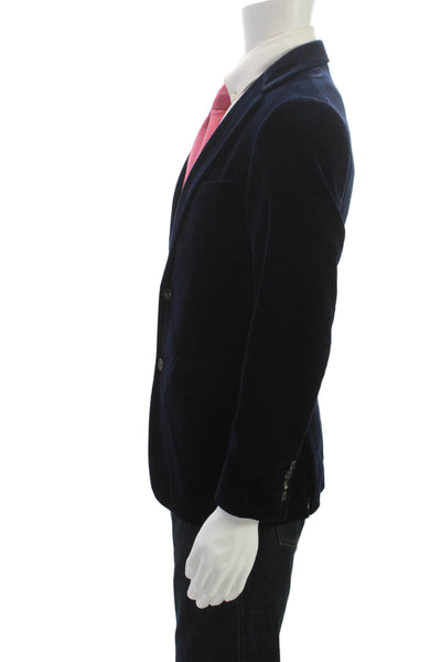 Bonobos Mens Blazer Blue Cotton Solid Buttoned Fall Size 36