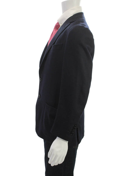 Isaia Napoli Mens Blue Wool Blazer Buttoned Size 50
