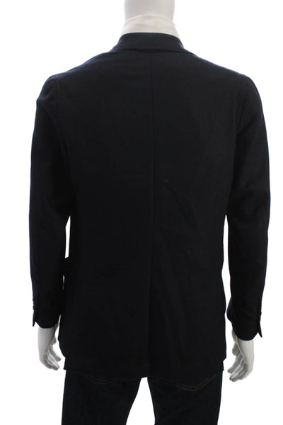 Isaia Napoli Mens Blue Wool Blazer Buttoned Size 50