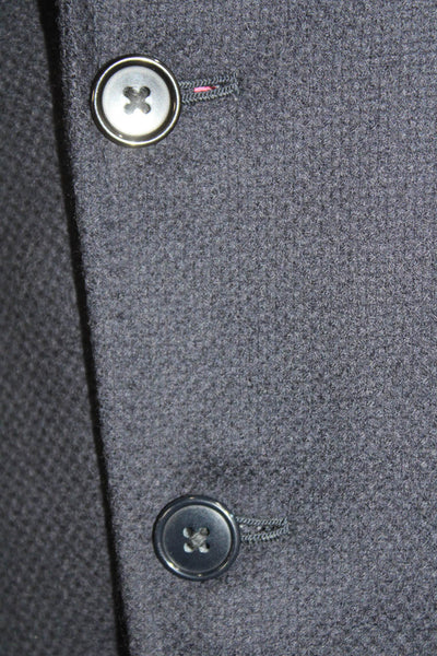 Isaia Napoli Mens Blue Wool Blazer Buttoned Size 50