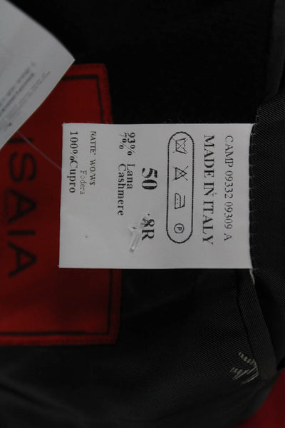 Isaia Napoli Mens Blue Wool Blazer Buttoned Size 50