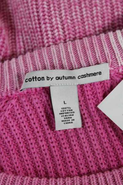 Cotton By Autumn Cashmere Women Pink Pullover Sweater Size L