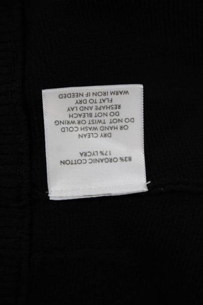 White + Warren Womens Bomber Jacket Black 83% Organic Cotton Size M