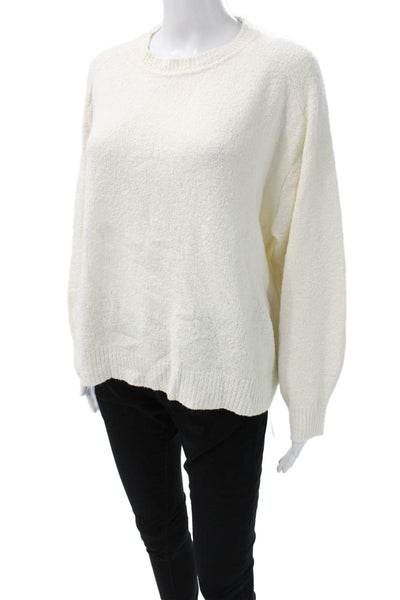 Margaret OLeary Womens Ivory Pullover Sweater Crewneck Long Sleeve Size L