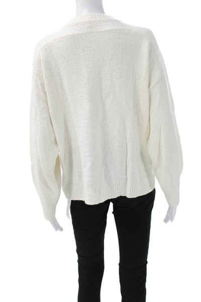 Margaret OLeary Womens Ivory Pullover Sweater Crewneck Long Sleeve Size L