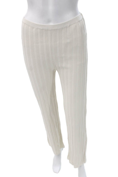 Toteme Women Ivory Pull On Sweatpants Rayon Nylon Size S