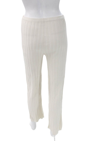Toteme Women Ivory Pull On Sweatpants Rayon Nylon Size S