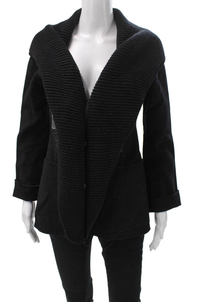 Mackage Womens Black Overcoat 70% Wool 30% Viscose Button Long Sleeve Size 2XS