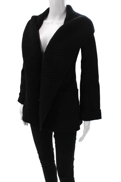 Mackage Womens Black Overcoat 70% Wool 30% Viscose Button Long Sleeve Size 2XS