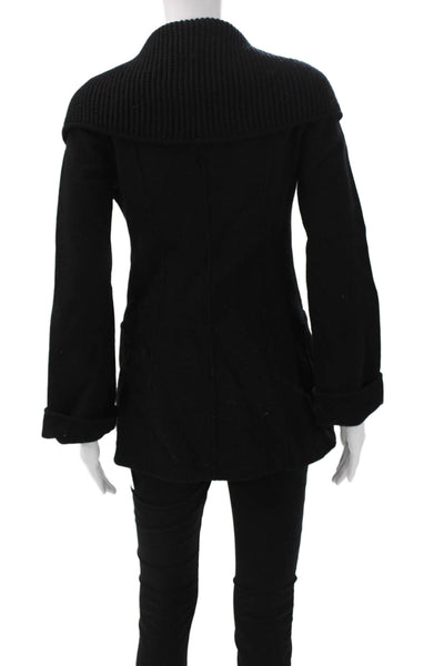 Mackage Womens Black Overcoat 70% Wool 30% Viscose Button Long Sleeve Size 2XS