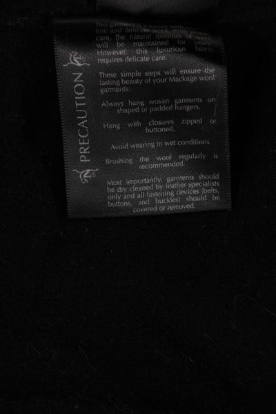 Mackage Womens Black Overcoat 70% Wool 30% Viscose Button Long Sleeve Size 2XS