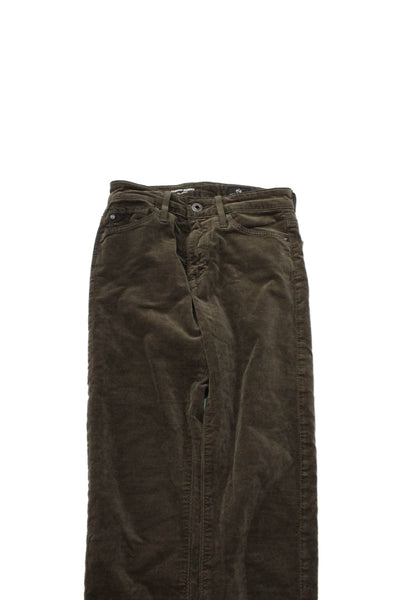AG Adriano Goldschmied Women Green Cotton Button Pants Size 23