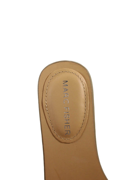 Marc Fisher Womens Woven Vegan Leather Slip On Flats Sandals Shoes Yellow Size 6