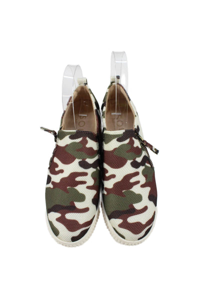 Naturalizer Womens Camouflaged Zip Platform Heels Shoes Green Combo Size 6.5M