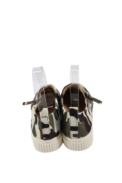 Naturalizer Womens Camouflaged Zip Platform Heels Shoes Green Combo Size 6.5M